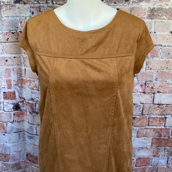 Xhilaration MIDI Smock Dress Brown Short Sleeve Casual Sz M - Picture 2 of 13